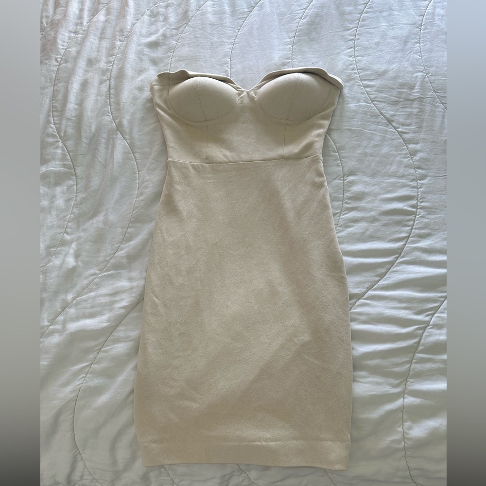 House of CB Strapless Cream Bodycon Dress - Picture 1 of 4